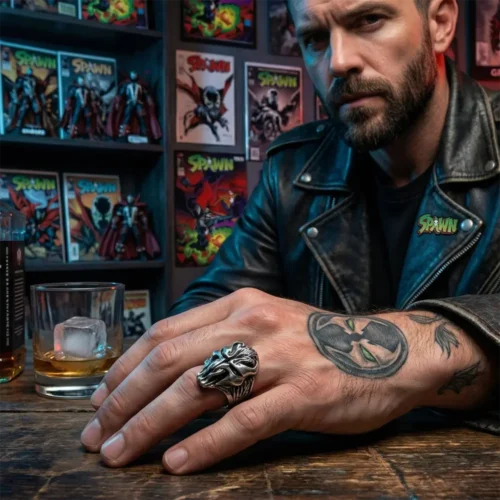 spawn ring gothic demon style statement ring for men