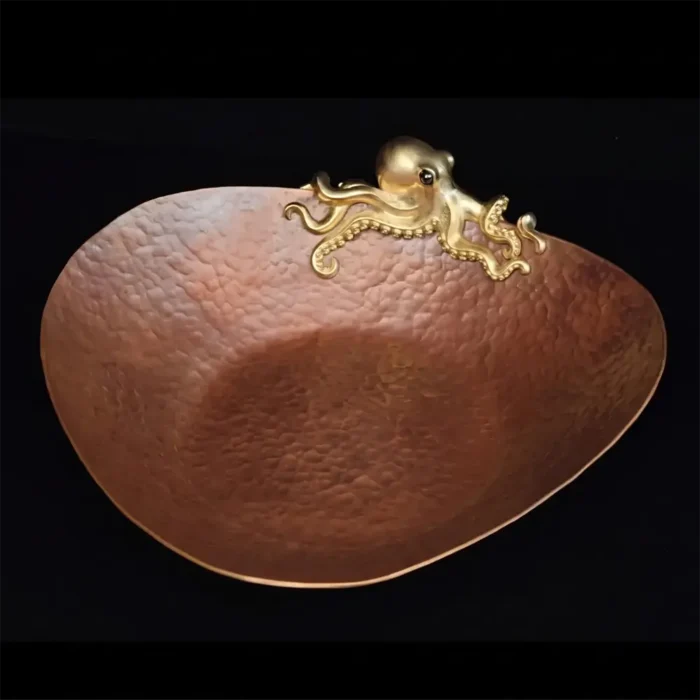 Kraken’s Embrace hammered copper tray – Copper Catchall Tray Nautical Organizer