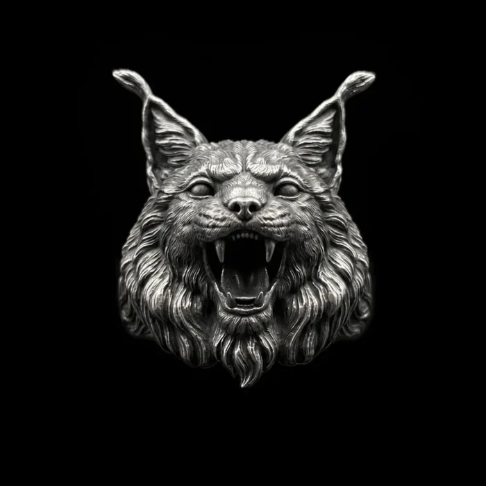 Lynx Ring, Gothic Bobcat Men's Ring