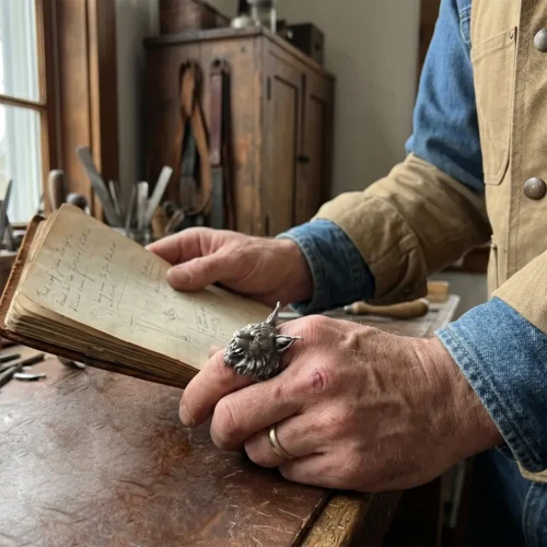 Handcrafted 925 Sterling Silver Lynx Ring, Gothic Bobcat Men's Ring, Dark Fantasy Animal Jewelry, Heavy Biker Ring, Unique Wildcat Gift for Him