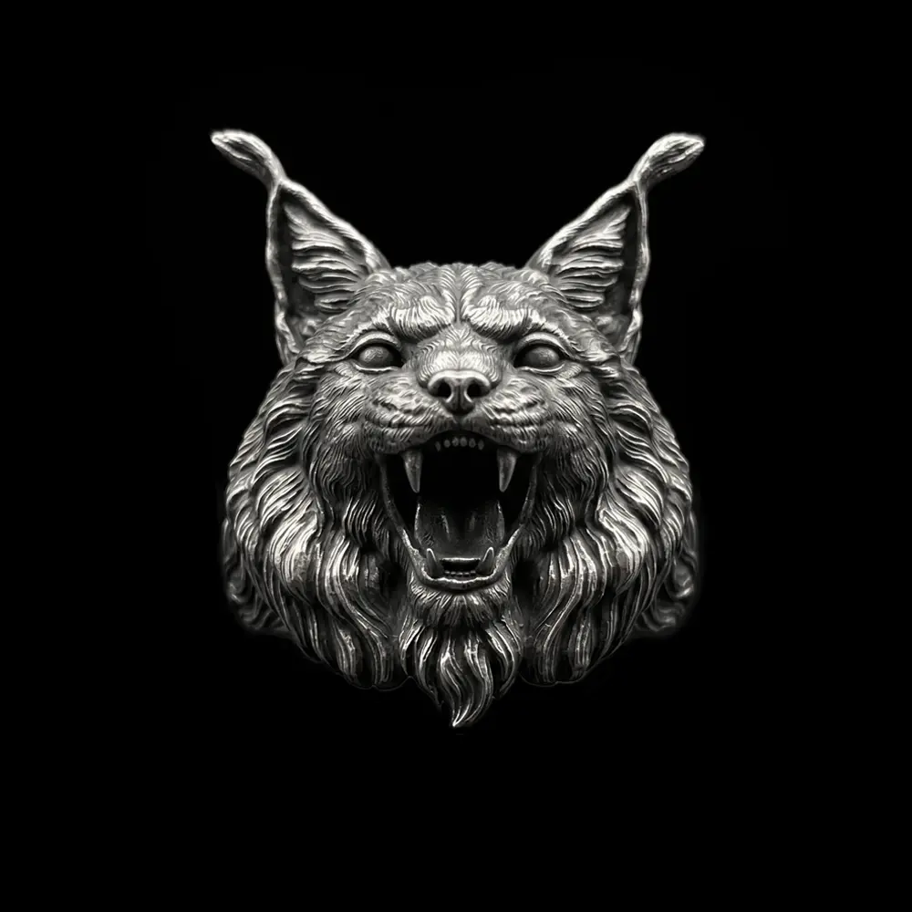 Lynx Ring, Gothic Bobcat Men's Ring