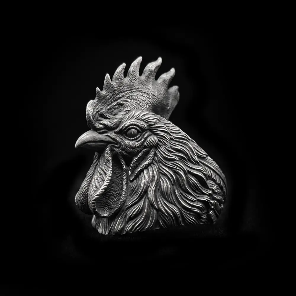 925 silver Rooster ring