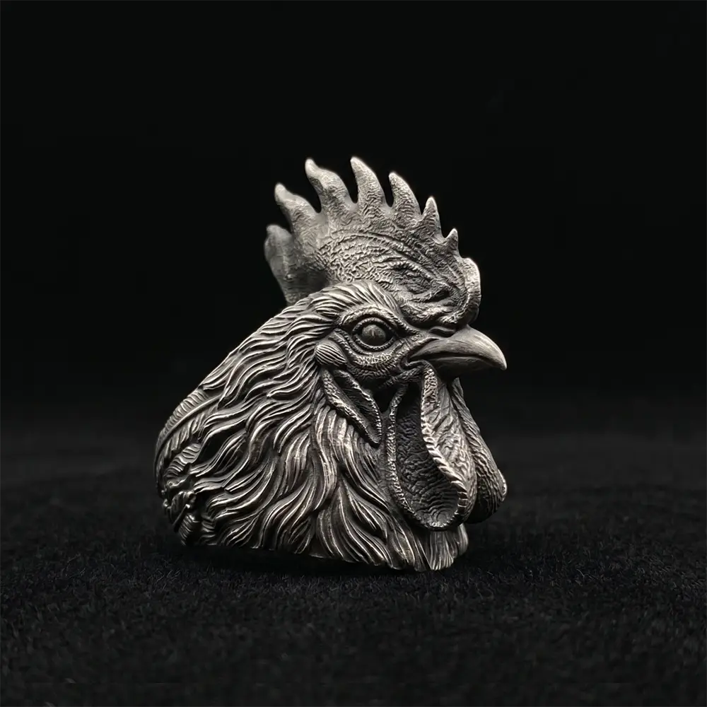 925 silver Rooster ring