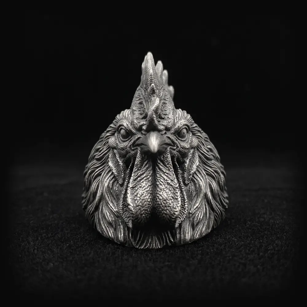 925 silver Rooster ring