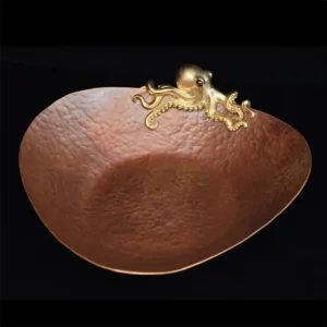 Kraken's Embrace hammered copper tray - Copper Catchall Tray Nautical Organizer