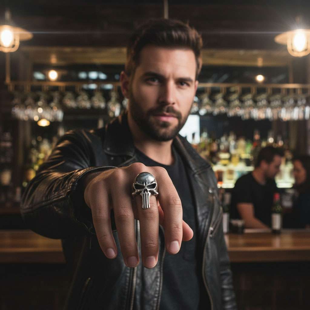 Heavy 925 Silver Skull Ring for Men - Image 7