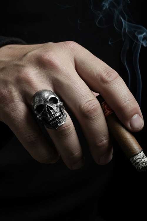 Handcrafted MENSSKULL statement jewelry styling