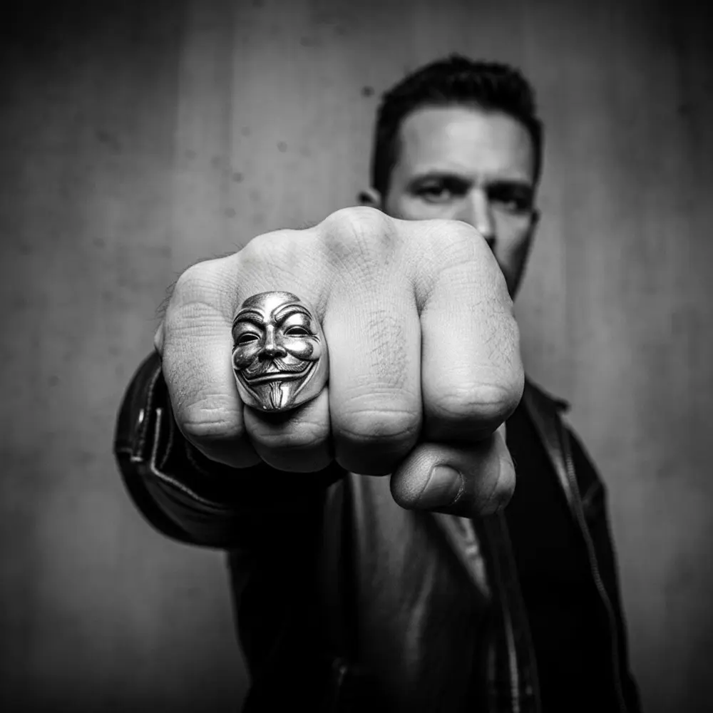 Rebel Symbol Ring - 925 Silver Silver Warrior Ring - Image 3