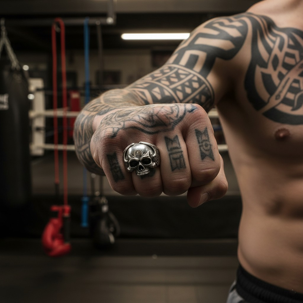 Male Skull Ring - Handmade 925 Sterling Silver Ring - Image 6