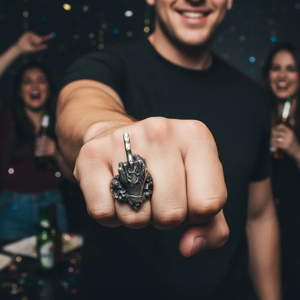 Middle Finger Ring - Bold Statement Jewelry for Attitude & Self Expression - Image 3