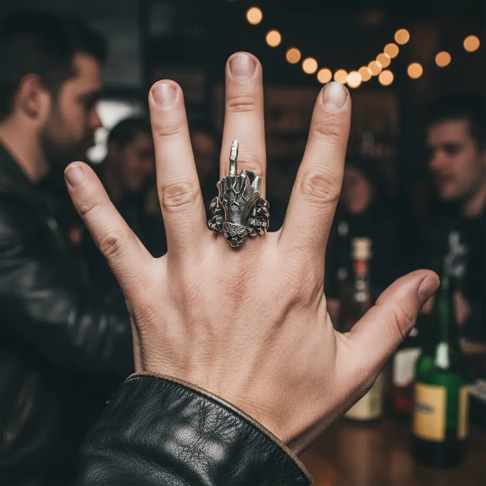 Middle Finger Ring - Bold Statement Jewelry for Attitude & Self Expression - Image 2