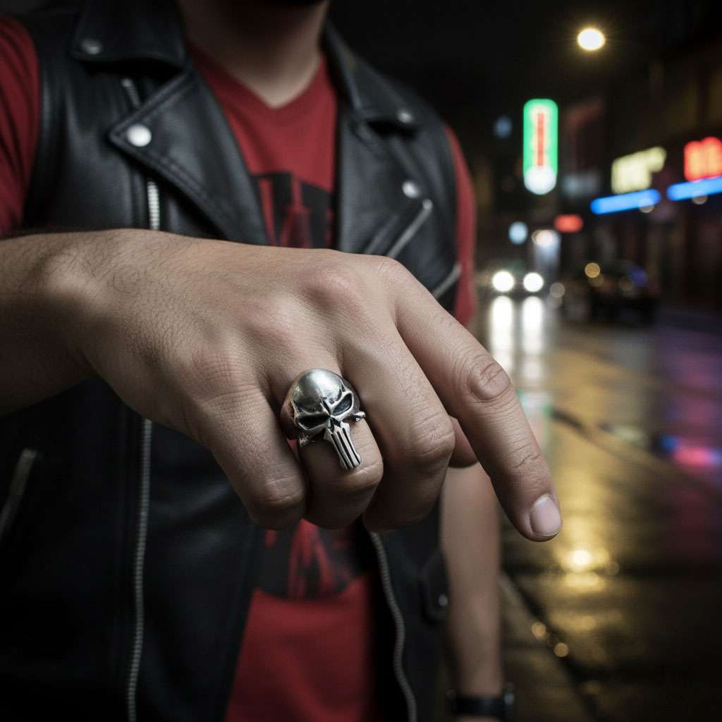 Heavy 925 Silver Skull Ring for Men - Image 9