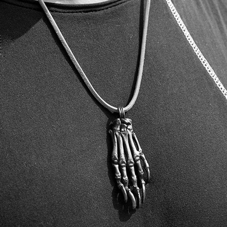 Bones Hand Skull - 925 Silver Pendant Necklace for Men - Image 4