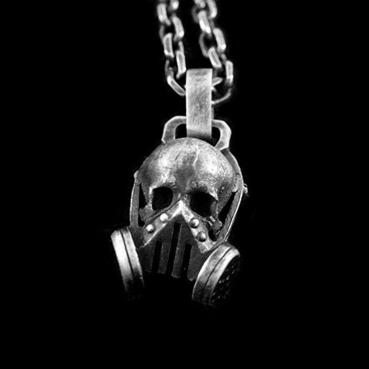 Skull Antigas Mask – 925 Silver Pendant Necklace for Men - MENSSKULL 925 silver jewelry
