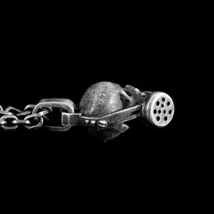 Skull Antigas Mask - 925 Silver Pendant Necklace for Men - Image 3
