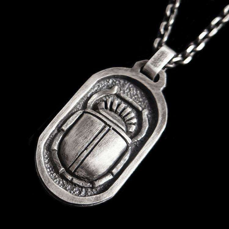 Egyptian Scarab – 925 Silver Pendant Necklace for Men - MENSSKULL 925 silver jewelry