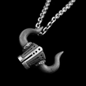 War Horn Helmet - 925 Silver Pendant Necklace for Men
