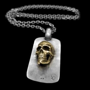 Heavy 925 sterling silver biker skull pendant for men