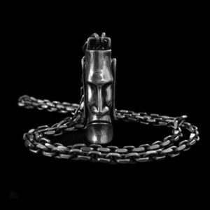 Moai Patron Saint Rye Totem - 925 Silver Pendant Necklace for Men