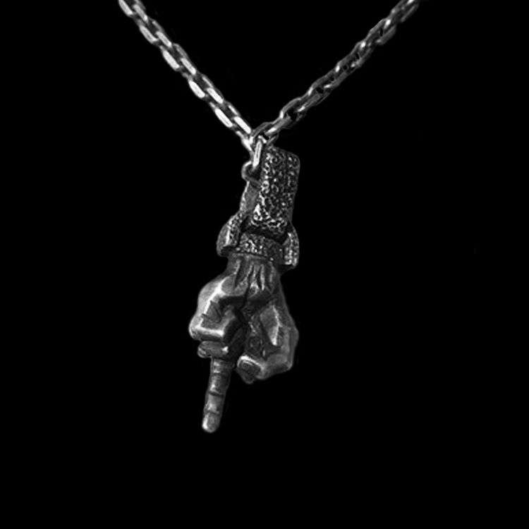Middle Finger Pendant - 925 Silver Pendant Necklace for Men - Image 2