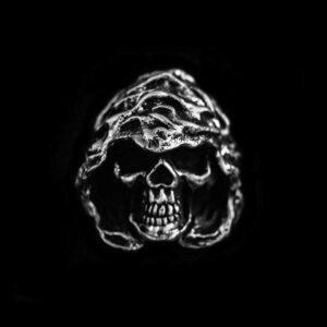 Rockabilly Skull Ring - Heavy 925 Silver Skull Ring