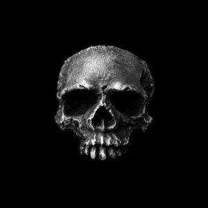 Rugged Skull Ring - 925 Silver Crackle Skull Ring for Men