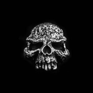 Pitted No Jaw Skull Ring - 925 Silver Skull Ring