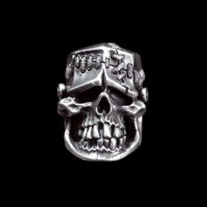 Handcrafted 925 silver Frankenstein skull gothic ring