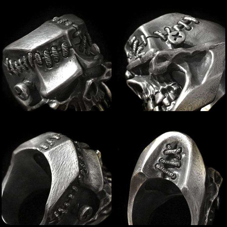 Frankenstein Skull Ring - 925 Sterling Silver Horror Ring - Image 4