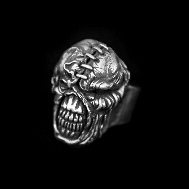 Zombie rings Silver Skull ring for men - Image 2