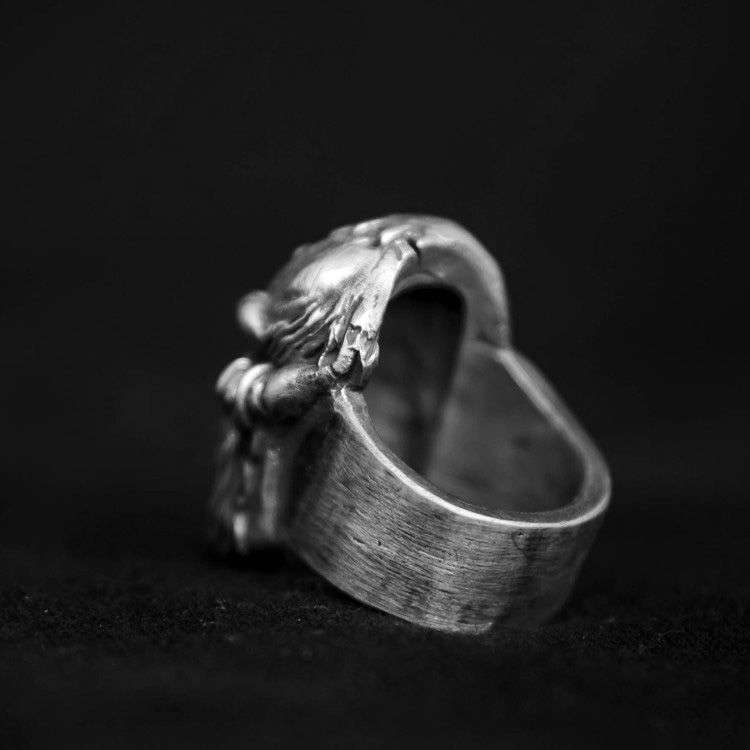 Zombie rings Silver Skull ring for men - Image 3