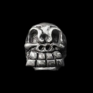Large Tooth Skull Ring - 925 Silver Grin Skull Ring