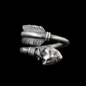 Stone Arrow Spear Ring - 925 Silver Ring for Men