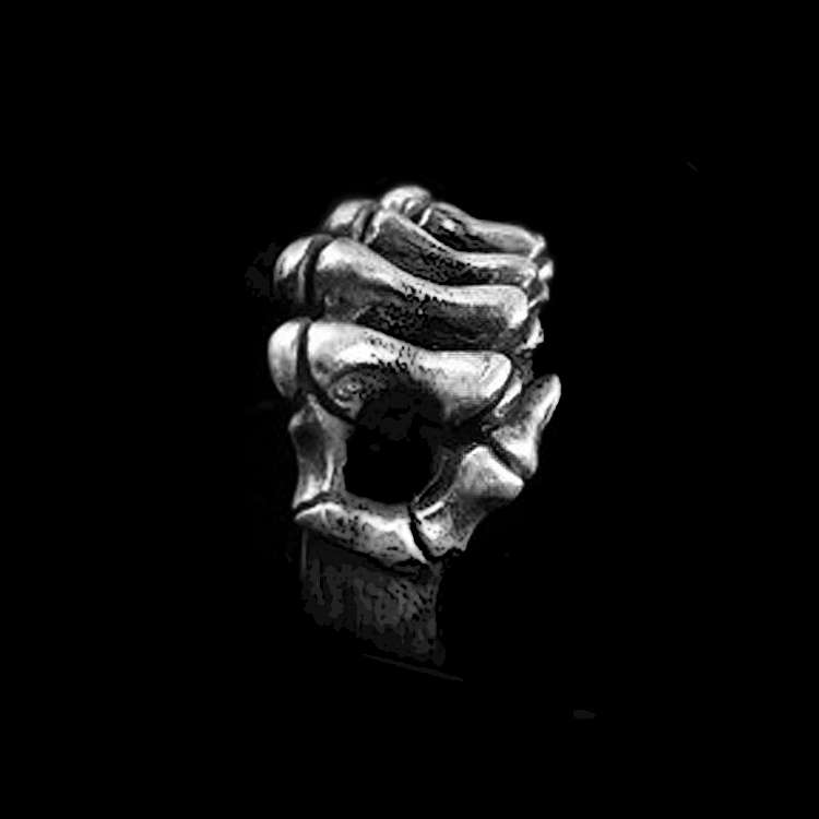 Skull hand ring 925 Sterling Silver mens pinky rings - Image 2