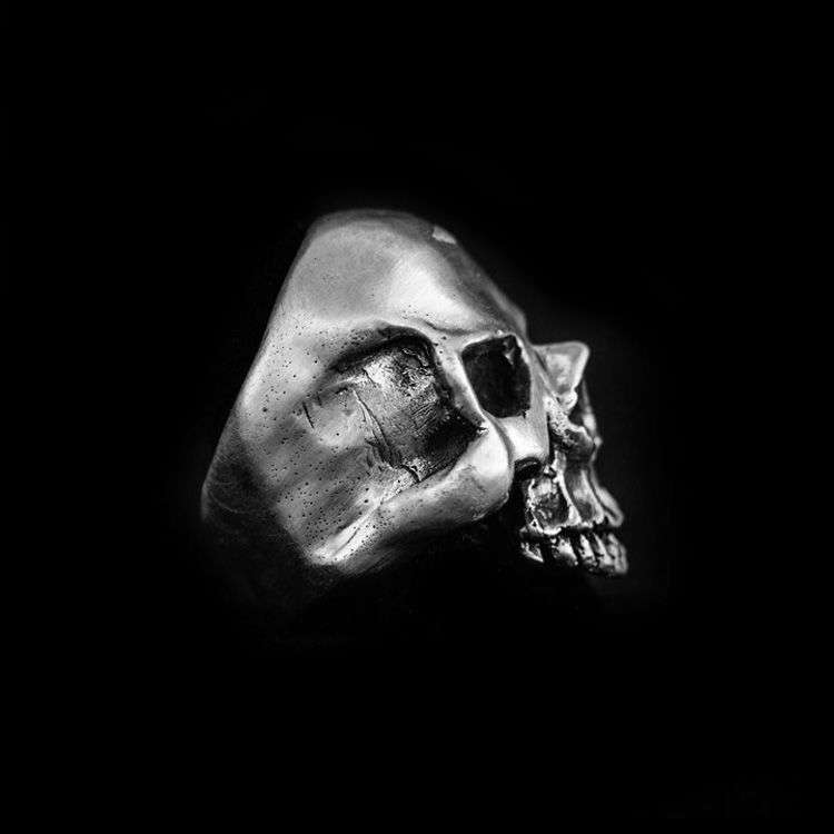 No Jaw Skull Ring - 925 Silver Gothic Skull Ring - Image 2