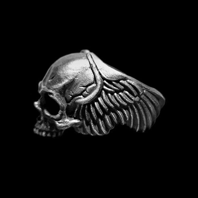 Male Skull Ring - Handmade 925 Sterling Silver Ring - Image 2