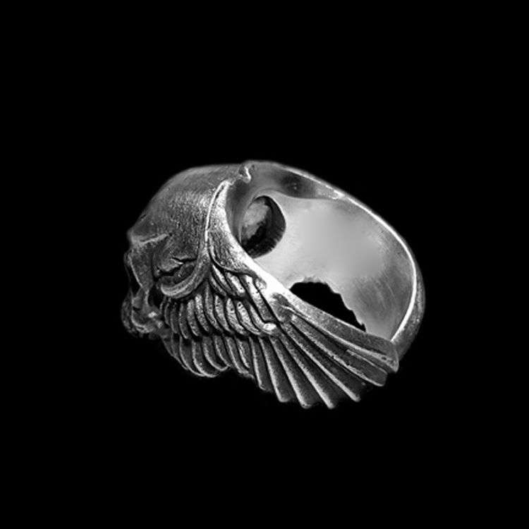 Male Skull Ring - Handmade 925 Sterling Silver Ring - Image 3