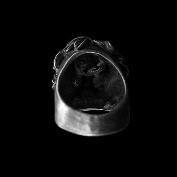 Equinox Flower Skull Ring - 925 Silver Skull Ring - Image 4