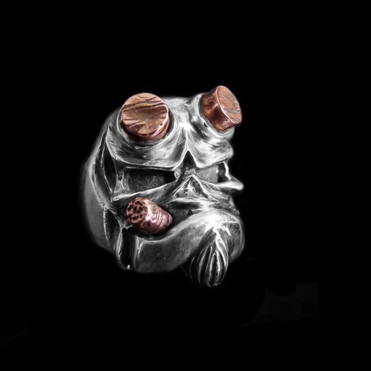 Hells Baron Skull Ring - Bold 925 Sterling Silver | MENSSKULL - Image 2