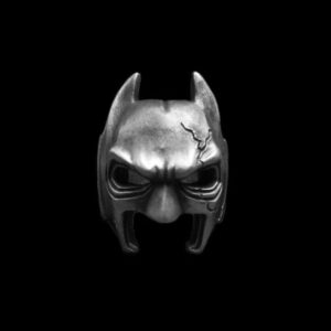 Batman-Inspired Ring in 925 sterling silver front view