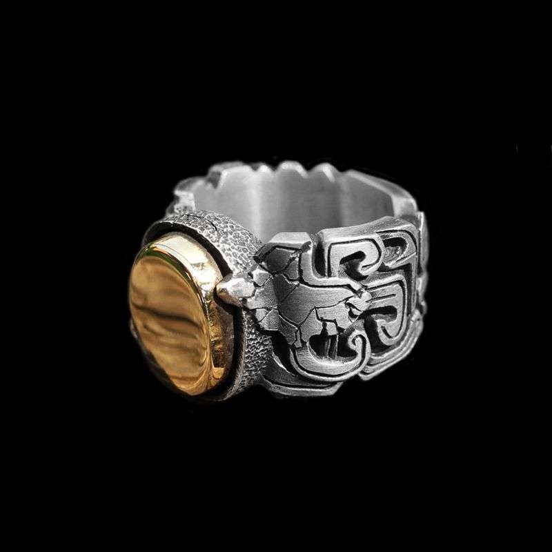 Gluttonous Pattern Ring - Brass Ring for Men - Image 2