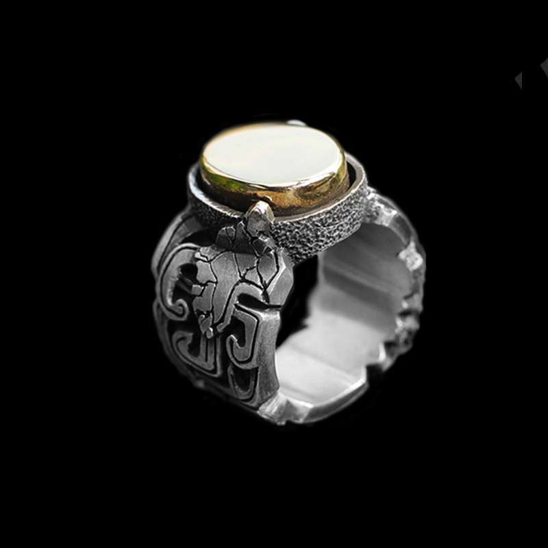Gluttonous Pattern Ring - Brass Ring for Men - Image 3