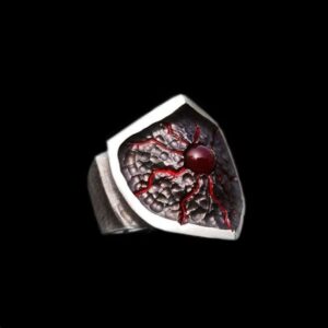 Lava Ruby Ring - Men's Sterling Silver Ring