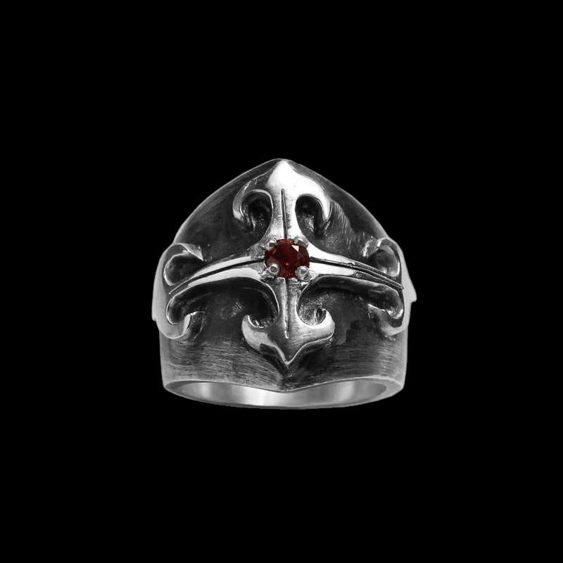 Gothic Chrome hearts rings 925 Sterling silver mens pinky rings - MENSSKULL 925 silver jewelry