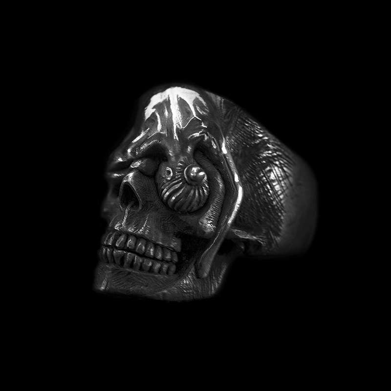Horror Mask Ring - 925 Silver Guard Skull Ring - Image 2