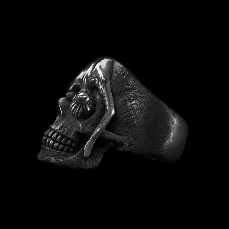 Horror Mask Ring - 925 Silver Guard Skull Ring - Image 3