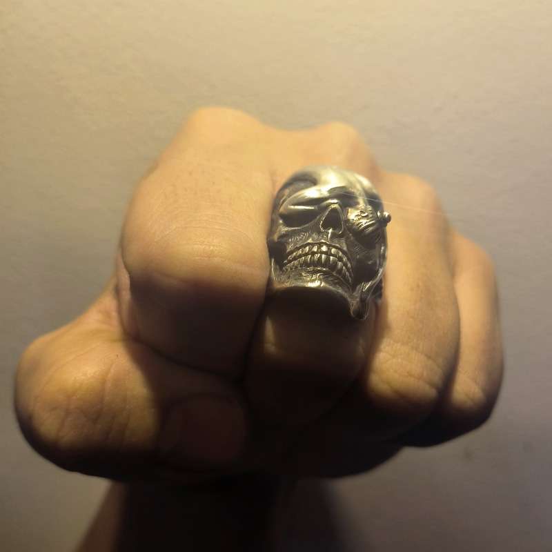 Horror Mask Ring - 925 Silver Guard Skull Ring - Image 5