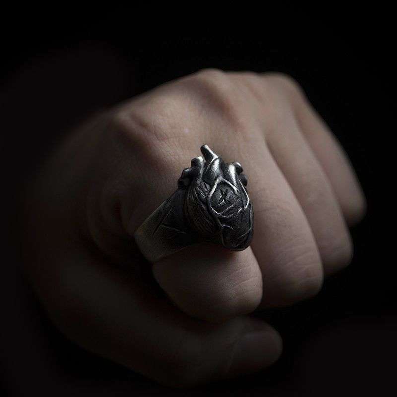 Brave Heart Ring - 925 Silver Silver Heart Ring - Image 4