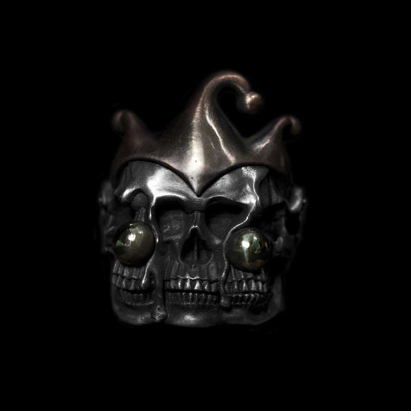 Triple Trickster Skull Ring - 925 Silver Skull Ring for men