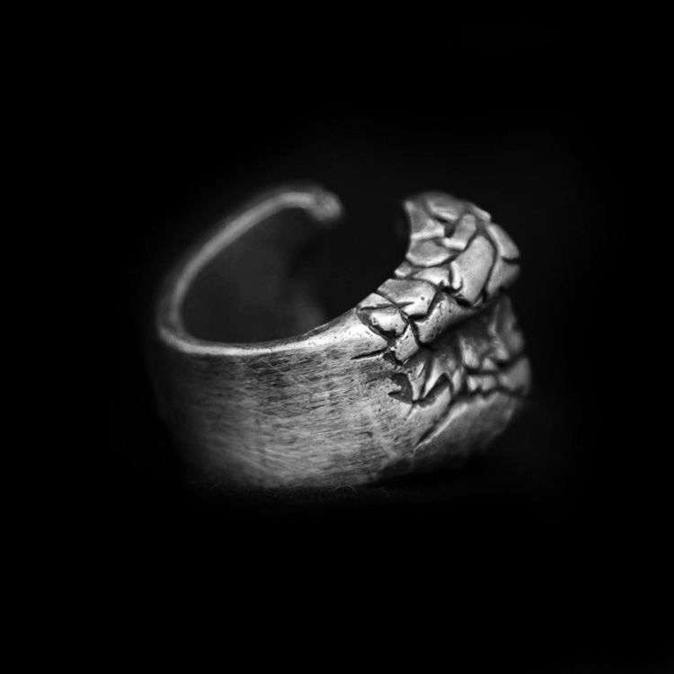 Horseshoe Skull Ring - 925 Silver Western Skull Ring - Image 3